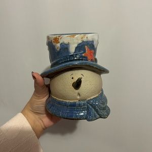 snowman candle holder